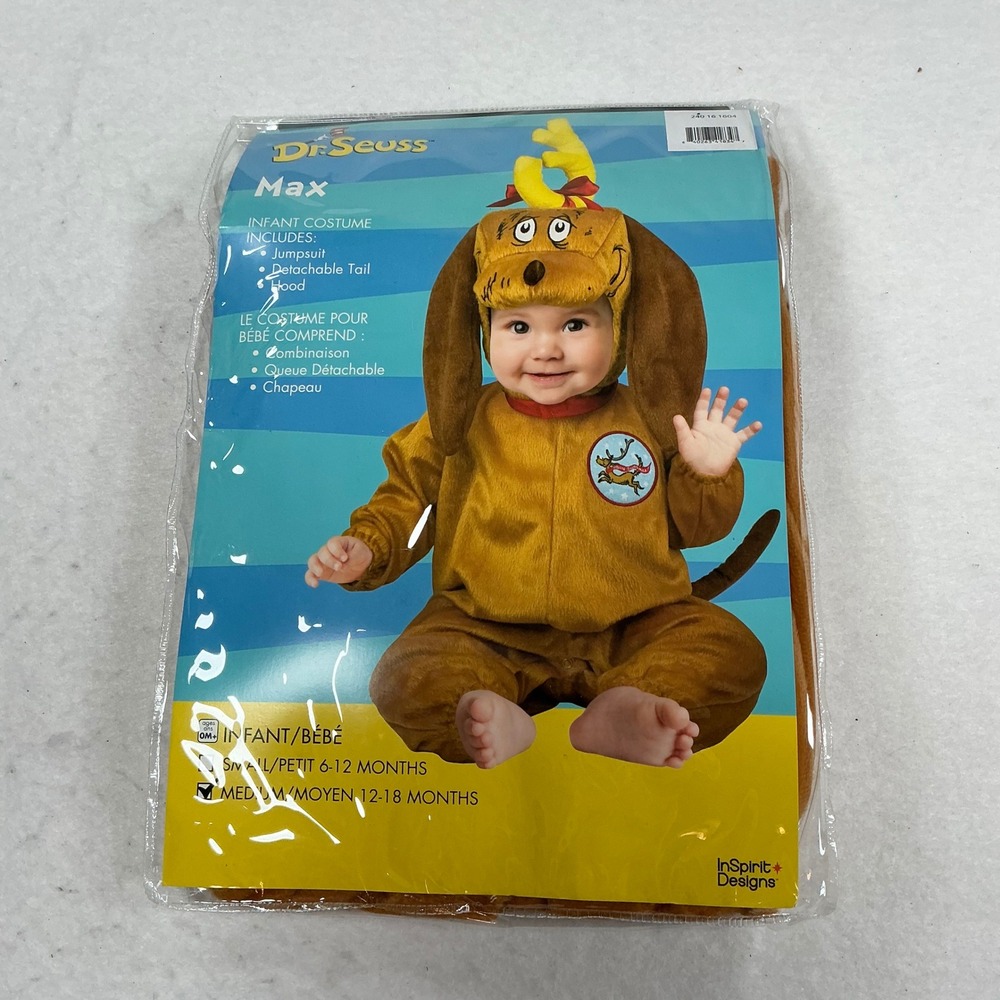 Dr. Seuss Max the Dog Infant Costume 12-18 Months Grinch Reindeer Dog InSpirit